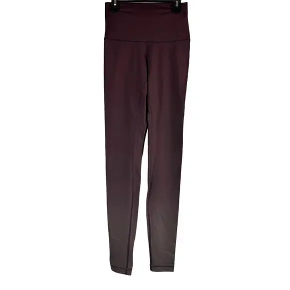 Lululemon Wunder Under Pant Hi-Rise Ombre Black Cherry Leggings Women's Size 4 - Picture 2 of 11